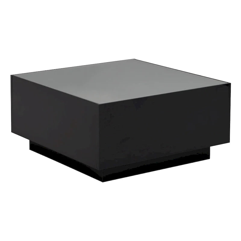 Table basse LED avec plateau en verre trempé dépoli