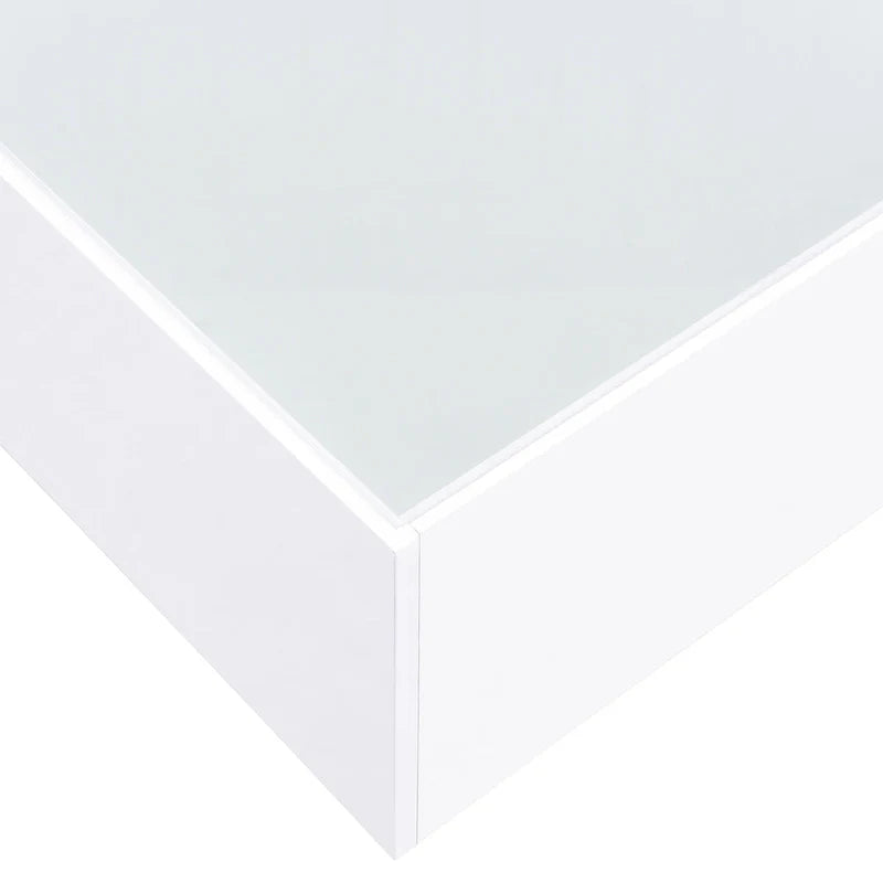 Table basse LED avec plateau en verre trempé dépoli