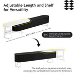 Meuble TV extensible avec 3 tiroirs et pieds réglables en métal (Convient aux téléviseurs jusqu'à 75 pouces)