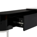 Meuble TV extensible avec 3 tiroirs et pieds réglables en métal (Convient aux téléviseurs jusqu'à 75 pouces)
