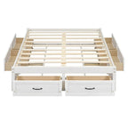Lit plateforme double avec 6 tiroirs de rangement