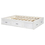 Lit plateforme double avec 6 tiroirs de rangement