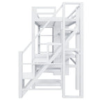 Lit mezzanine en métal avec bureau, armoire et escalier intégré – Lit simple/double
