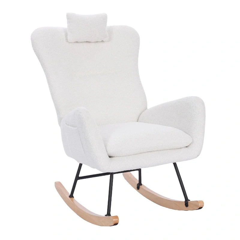 Fauteuil à bascule rembourré pour chambre d'enfant, salon et chambre à coucher