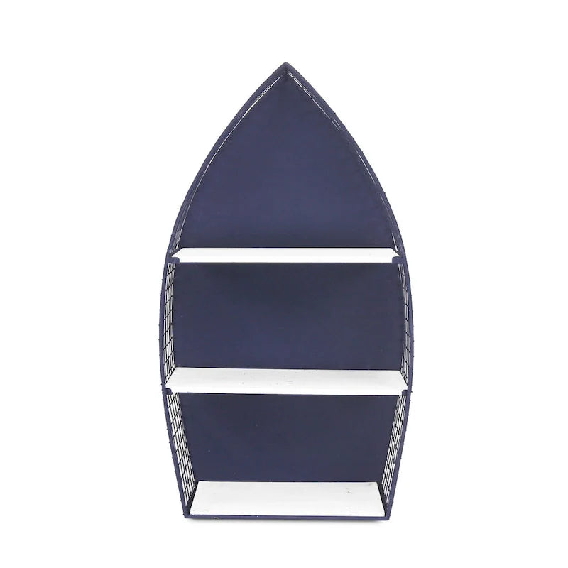 30.25 Étagère murale à 3 niveaux Bateau à rames bleu