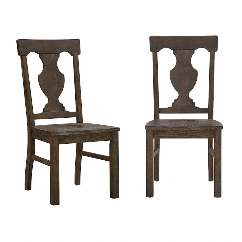 Chaises de salle à manger en bois à dossier violon (lot de 2)