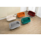 Fauteuil d'appoint en velours avec pieds en métal