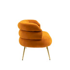 Fauteuil d'appoint en velours avec pieds en métal