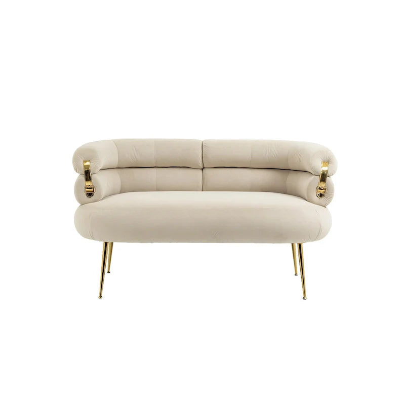 Fauteuil d'appoint en velours avec pieds en métal