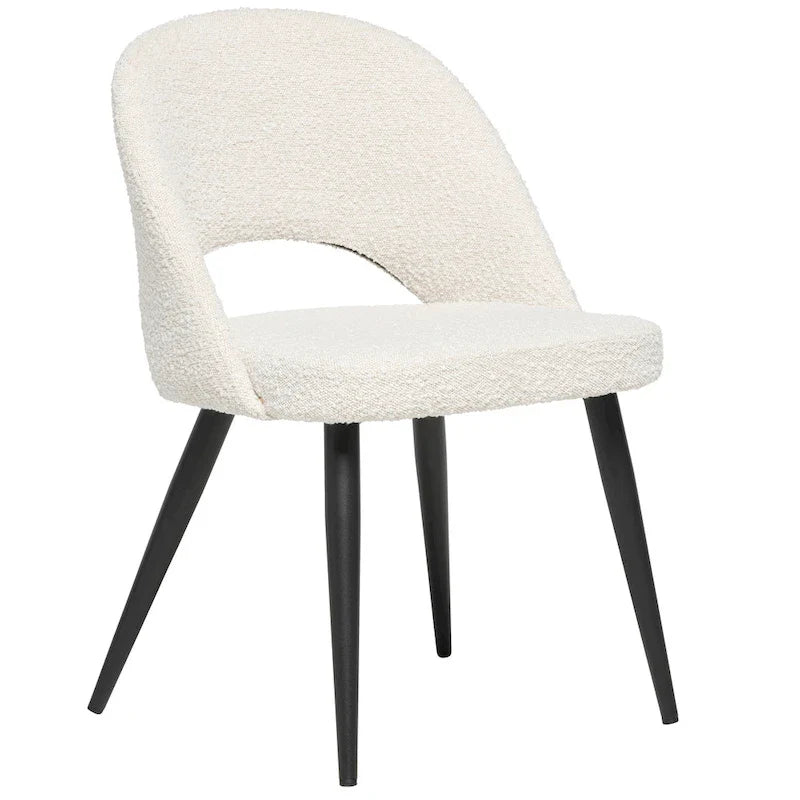 Chaise de salle à manger en bouclette française du milieu du siècle