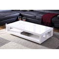 Table basse 48" Euro laquée blanche moderne