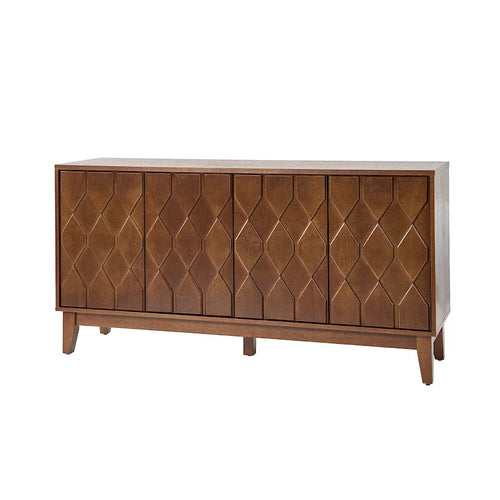 Buffet moderne du milieu du siècle de 60" avec étagères réglables