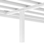 Cadre de lit plateforme baldaquin en métal blanc King Size
