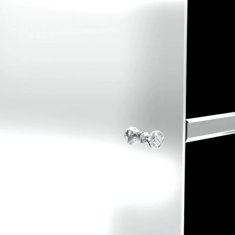 Meuble TV miroir de 59 po avec incrustation de diamants écrasés et armoires de rangement