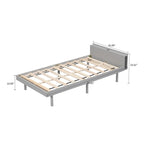 Cadre de lit plateforme en bois pour lit jumeau avec port de chargement USB