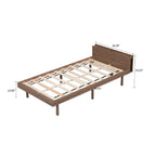 Cadre de lit plateforme en bois pour lit jumeau avec port de chargement USB
