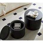 Tables basses gigognes rondes, lot de 2, en MDF avec fonction de rangement