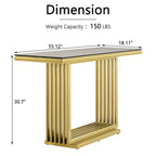 Console en verre rectangulaire de 60 pouces avec base en métal