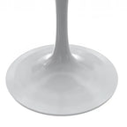 Table à manger ronde avec plateau en résine et piètement colonne en acier blanc