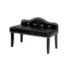 Banc d'appoint capitonné moderne en similicuir noir