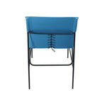 Chaise de salle à manger minimaliste en cuir avec surpiqûres bleues